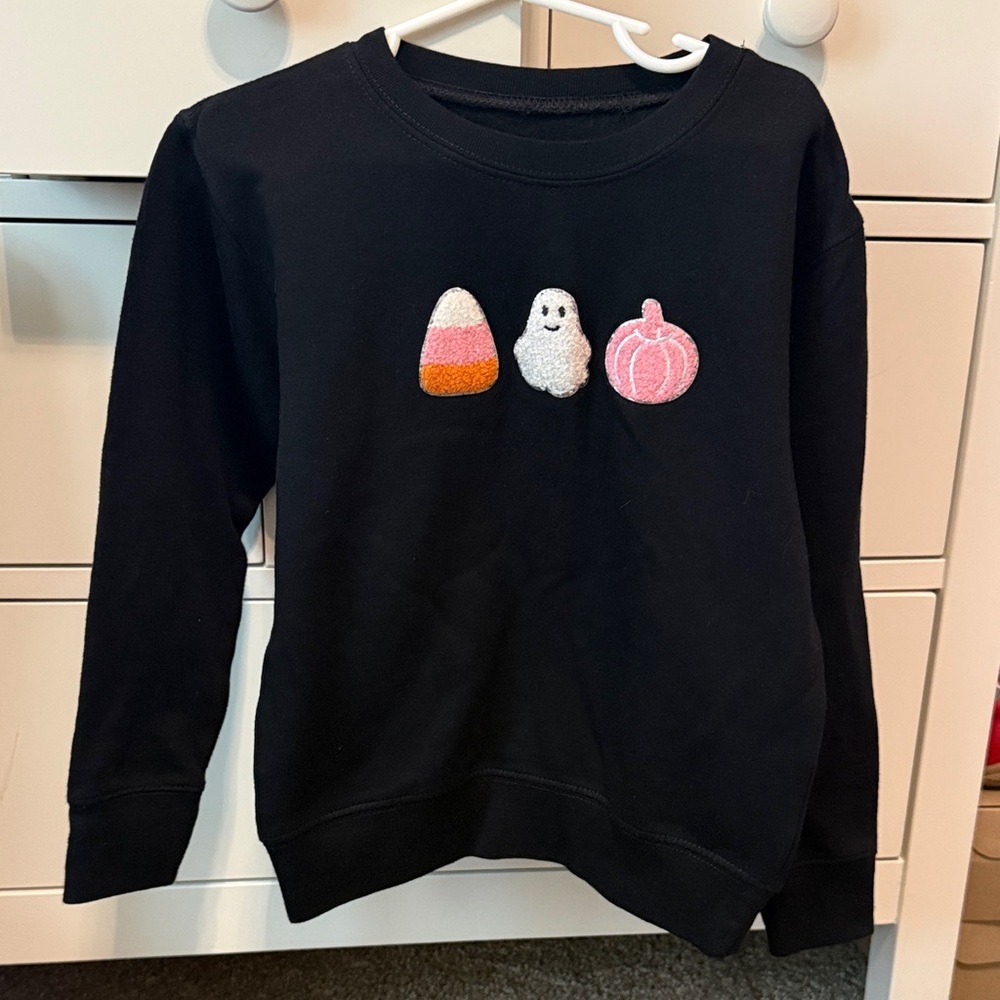 Sweet Wink Halloween Sweatshirt with Candy Corn, Ghost, and Pumpkin